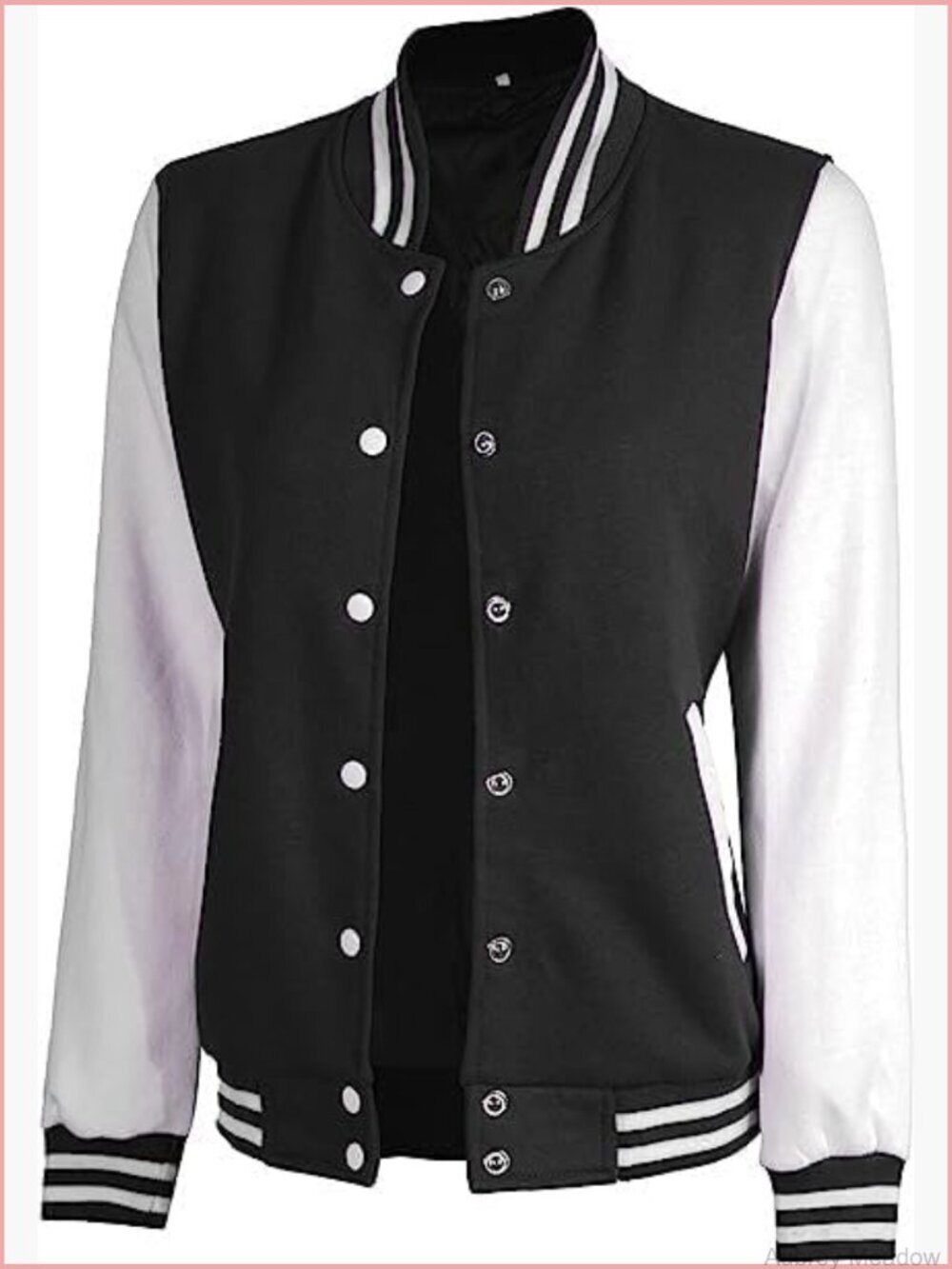 Lightweight Bomber Varsity Jacket Fleece Letterman Snap Button Jacket